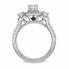 Thumbnail Image 2 of Vera Wang Love Collection 1-1/3 CT. T.W. Emerald-Cut Diamond Three Stone Engagement Ring in 14K White Gold