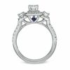 Thumbnail Image 3 of Vera Wang Love Collection 1-1/3 CT. T.W. Emerald-Cut Diamond Three Stone Engagement Ring in 14K White Gold