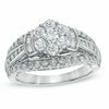 Thumbnail Image 0 of 1-1/4 CT. T.W. Diamond Cluster Engagement Ring in 10K White Gold