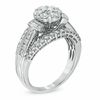 Thumbnail Image 2 of 1-1/4 CT. T.W. Diamond Cluster Engagement Ring in 10K White Gold