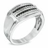Thumbnail Image 1 of Men's 1/4 CT. T.W. Enhanced Black and White Diamond Ring in Sterling Silver