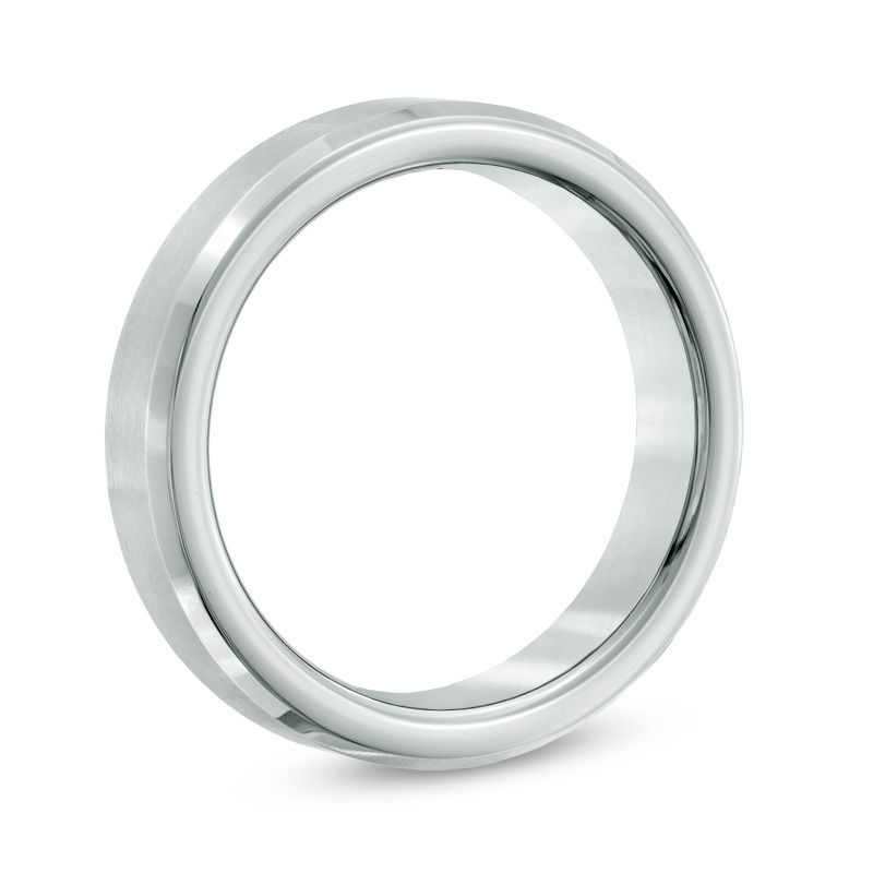 Triton Men's 5.0mm Comfort Fit Wedding Band in White Tungsten - Size 8