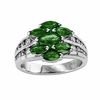 Marquise-Cut Emerald and 1/3 CT. T.W. Diamond Ring in 14K White Gold