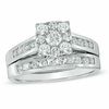 Thumbnail Image 0 of 1 CT. T.W. Diamond Square Composite Bridal Set in 14K White Gold