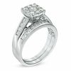 Thumbnail Image 1 of 1 CT. T.W. Diamond Square Composite Bridal Set in 14K White Gold