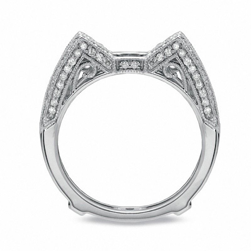 Main Image 4 of 1-5/8 CT. T.W. Diamond Frame Multi-Row Ring in 14K White Gold
