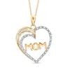 Thumbnail Image 1 of 1/10 CT. T.W. Diamond "MOM" Heart Pendant in 10K Gold