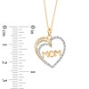 Thumbnail Image 2 of 1/10 CT. T.W. Diamond "MOM" Heart Pendant in 10K Gold