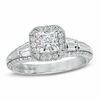 Thumbnail Image 0 of Vera Wang Love Collection 1 CT. T.W. Princess-Cut Diamond Edge Engagement Ring in 14K White Gold