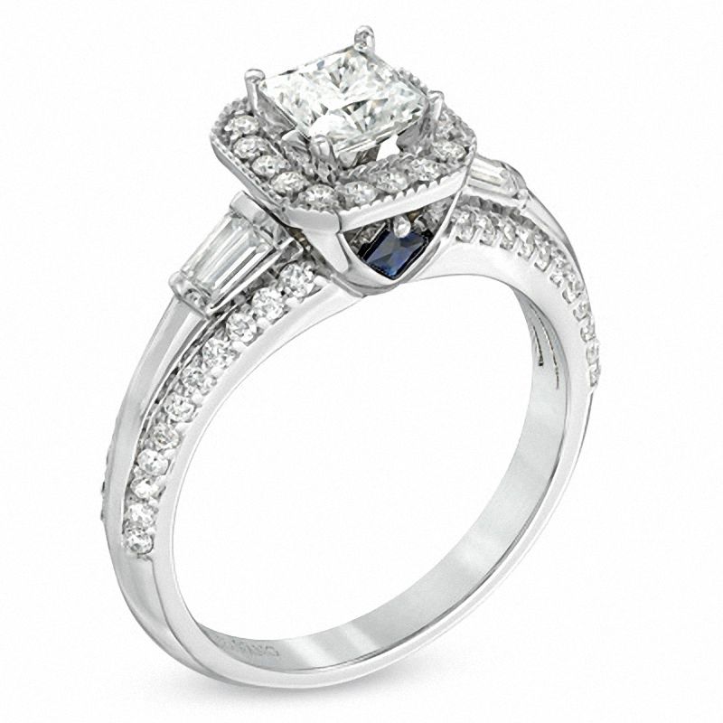 Vera Wang Love Collection 1 CT. T.W. Princess-Cut Diamond Edge Engagement Ring in 14K White Gold