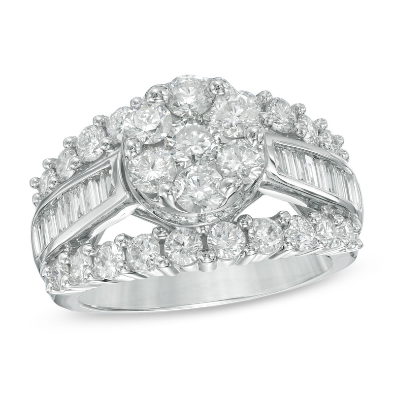 3 CT. T.W. Composite Diamond Engagement Ring in 14K White Gold