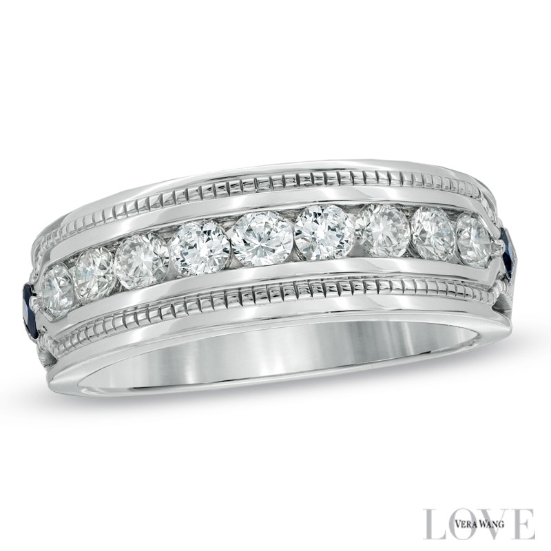 Vera Wang Love Collection Men's 1 CT. T.W. Diamond Wedding Band in 14K White Gold