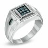 Thumbnail Image 1 of 1/2 CT. T.W. Enhanced Blue and White Diamond Ring in Sterling Silver