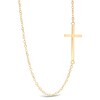 Thumbnail Image 1 of Small Sideways Cross Necklace in 10K Gold