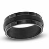 Thumbnail Image 0 of Triton Men's 8.0mm Comfort Fit Black Tungsten Carbide Step Edge Wedding Band - Size 10