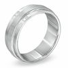 Thumbnail Image 1 of Triton Men's 8.0mm Comfort Fit Tungsten Carbide Step Wedding Band - Size 10