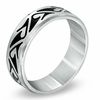 Thumbnail Image 1 of Triton Men's 7.0mm Comfort Fit Stainless Steel Tribal Wedding Band - Size 10