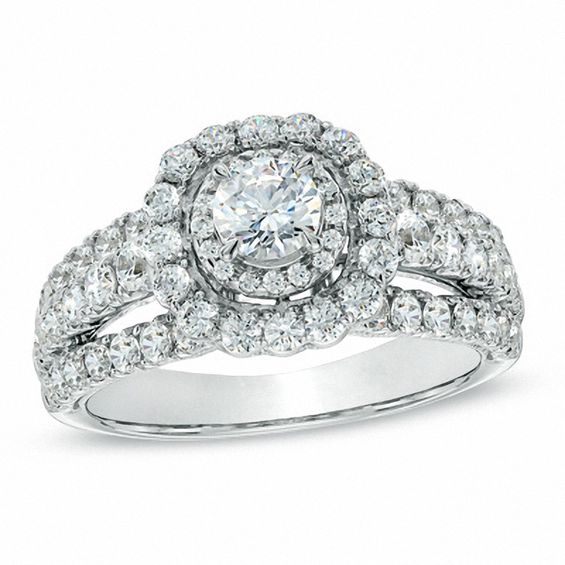 Celebration Ideal 1 3/4 Ct. T.w. Diamond Vintage Style Engagement Ring In 14k White Gold (i/i1)