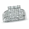 Thumbnail Image 0 of 1-1/4 CT. T.W. Diamond Square Frame Engagement Ring in 14K White Gold
