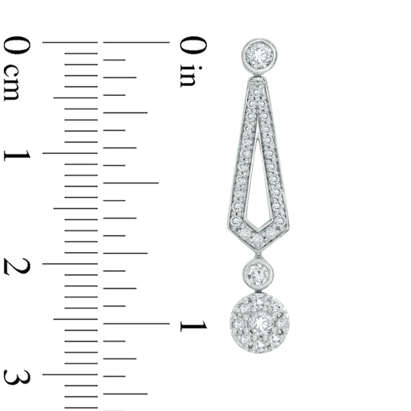 3/4 CT. T.W. Diamond Art Deco Drop Earrings in 10K White Gold