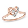 Thumbnail Image 1 of 1/10 CT. T.W. Diamond Heart-Shaped Knot Ring in 10K Rose Gold