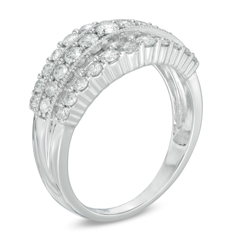 1 CT. T.W. Diamond Multi-Row Anniversary Band in 10K White Gold