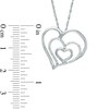 Thumbnail Image 2 of 1/10 CT. T.W. Diamond Triple Heart Pendant in Sterling Silver