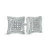 1/4 CT. T.W. Composite Diamond Concave Square Frame Stud Earrings in Sterling Silver