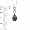 Thumbnail Image 2 of 8.0-9.0mm Tahitian Cultured Pearl and Diamond Accent Pendant in 14K White Gold