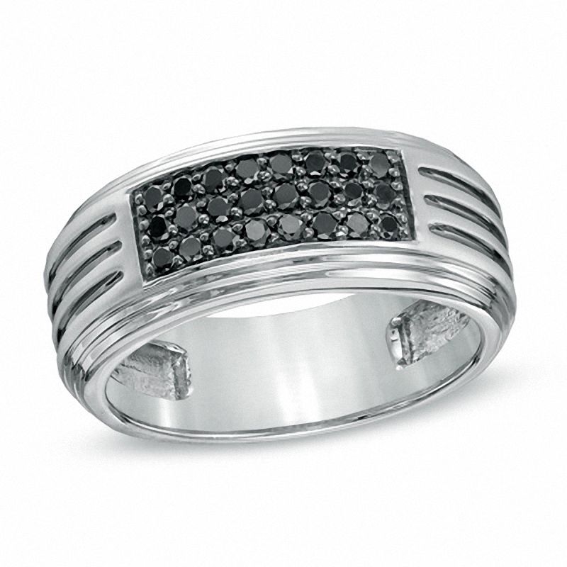 Main Image 1 of 1/2 CT. T.W. Black Diamond Ring in Sterling Silver