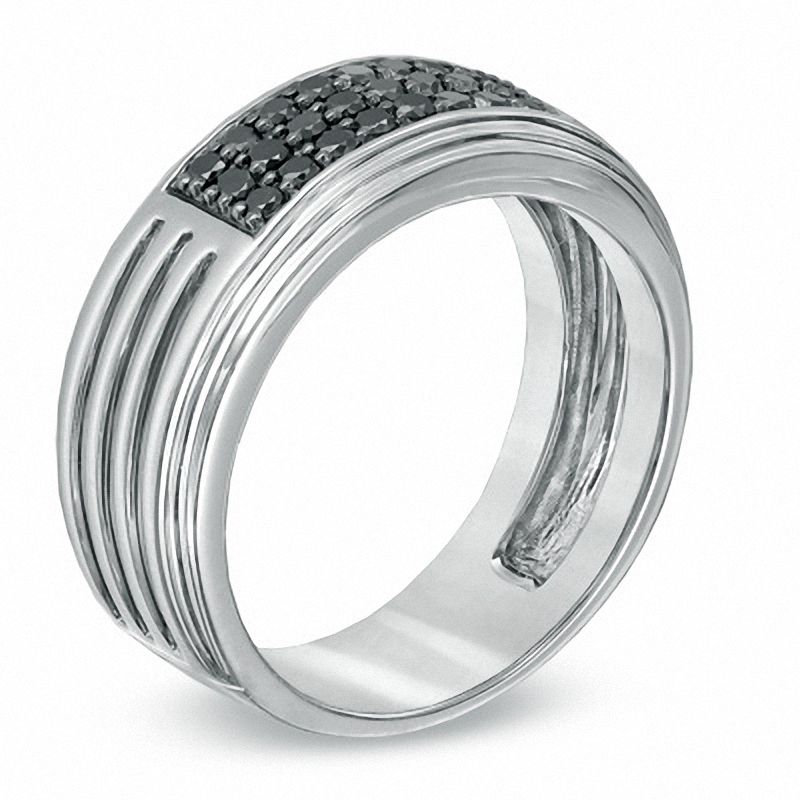 Main Image 2 of 1/2 CT. T.W. Black Diamond Ring in Sterling Silver