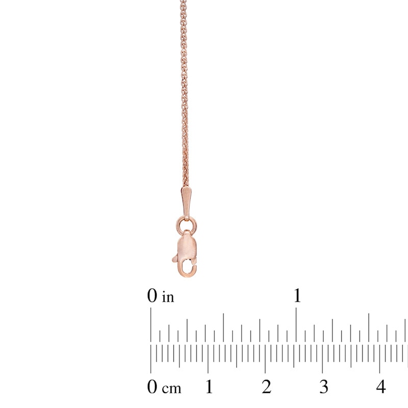 Main Image 2 of Ladies' 1.1mm Wheat Chain Necklace in 14K Rose Gold - 18"