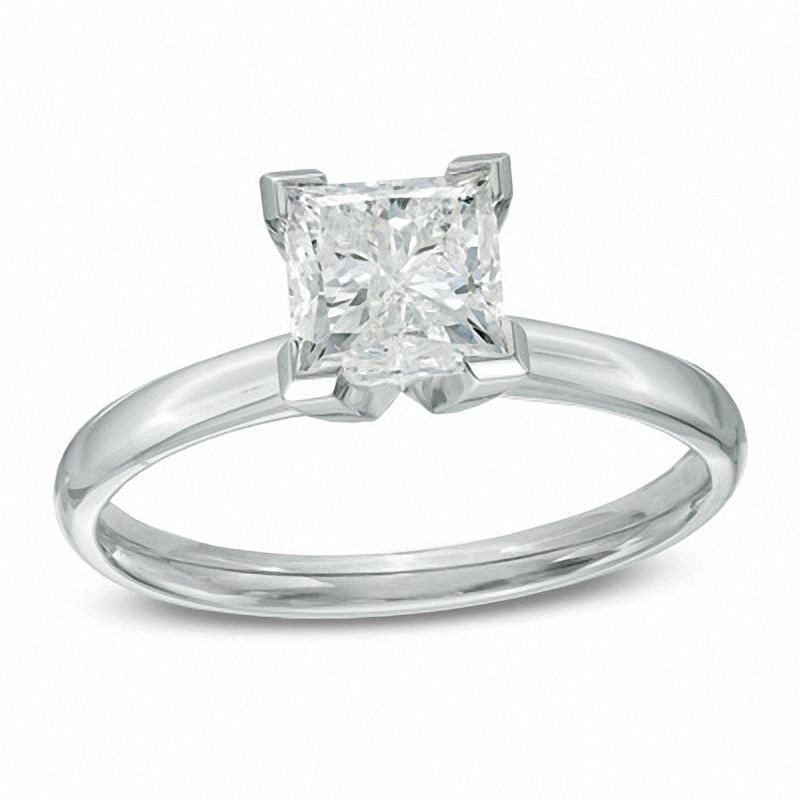 1-1/4 CT. Certified Princess-Cut Diamond Solitaire Engagement Ring in 14K White Gold (J/I3)