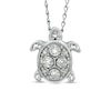 Thumbnail Image 0 of TEENYTINY® Diamond Accent Turtle Pendant in Sterling Silver - 17"