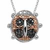 Thumbnail Image 1 of TEENYTINY® Black Diamond Accent Ladybug Pendant in Tri-Tone Sterling Silver - 17"