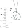 Thumbnail Image 2 of 1/7 CT. T.W. Diamond Outline Elephant Pendant in 10K White Gold