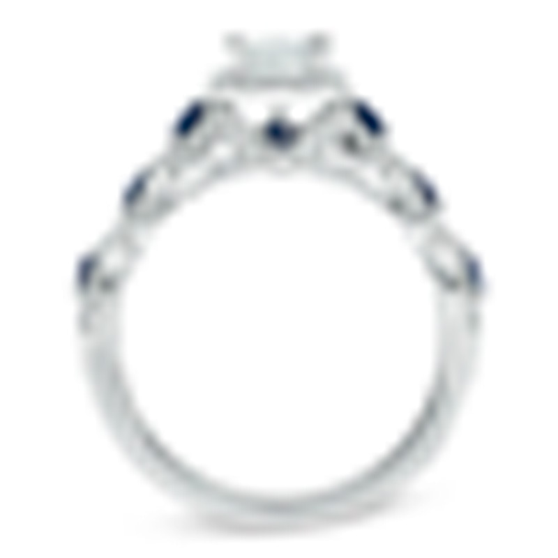 Main Image 3 of Vera Wang Love Collection 1 CT. T.W. Diamond and Blue Sapphire Engagement Ring in 14K White Gold