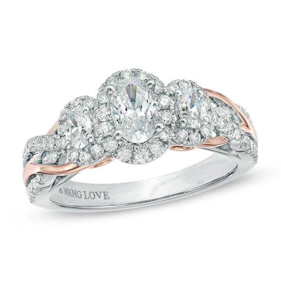 Vera Wang Love Collection 1 CT. T.W. Oval Diamond Three Stone