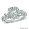 Thumbnail Image 0 of Celebration 102® 1-1/4 CT. T.W. Radiant-Cut Diamond Frame Engagement Ring in 18K White Gold (I/SI2)