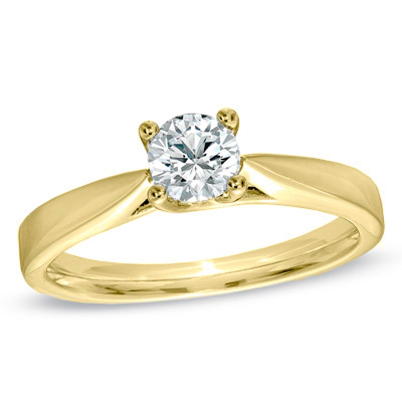 Celebration Ideal 1/2 CT. Diamond Solitaire Engagement Ring in 14K Gold (J/I1)