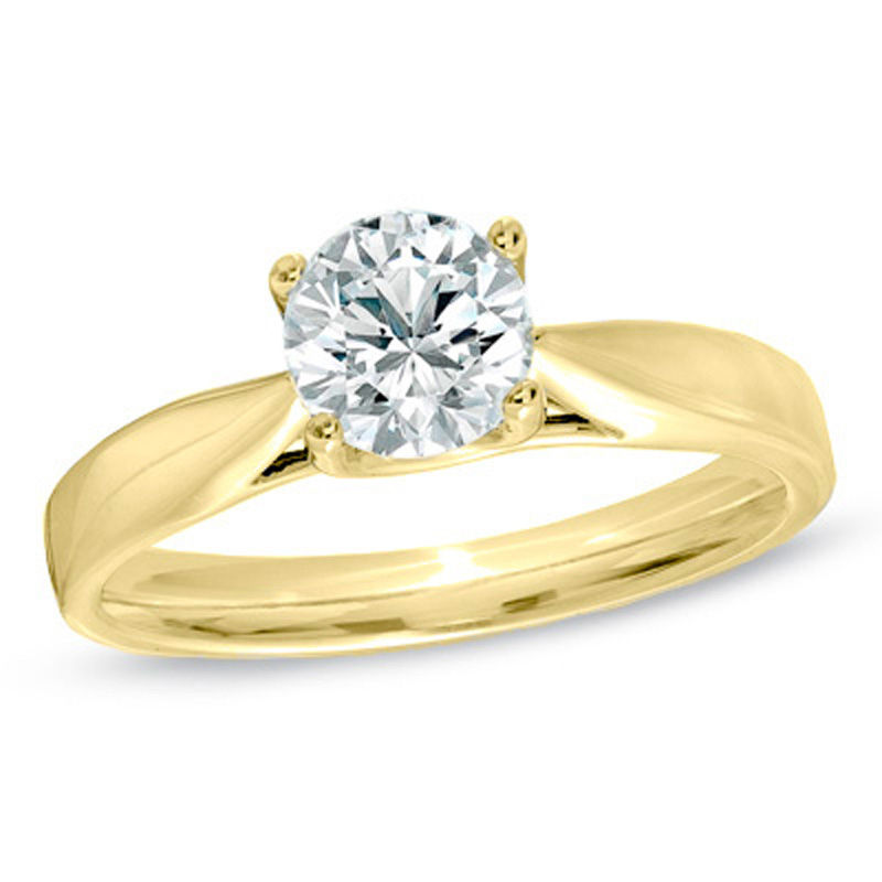Celebration Ideal 1 CT. Diamond Solitaire Engagement Ring in 14K Gold (J/I1)