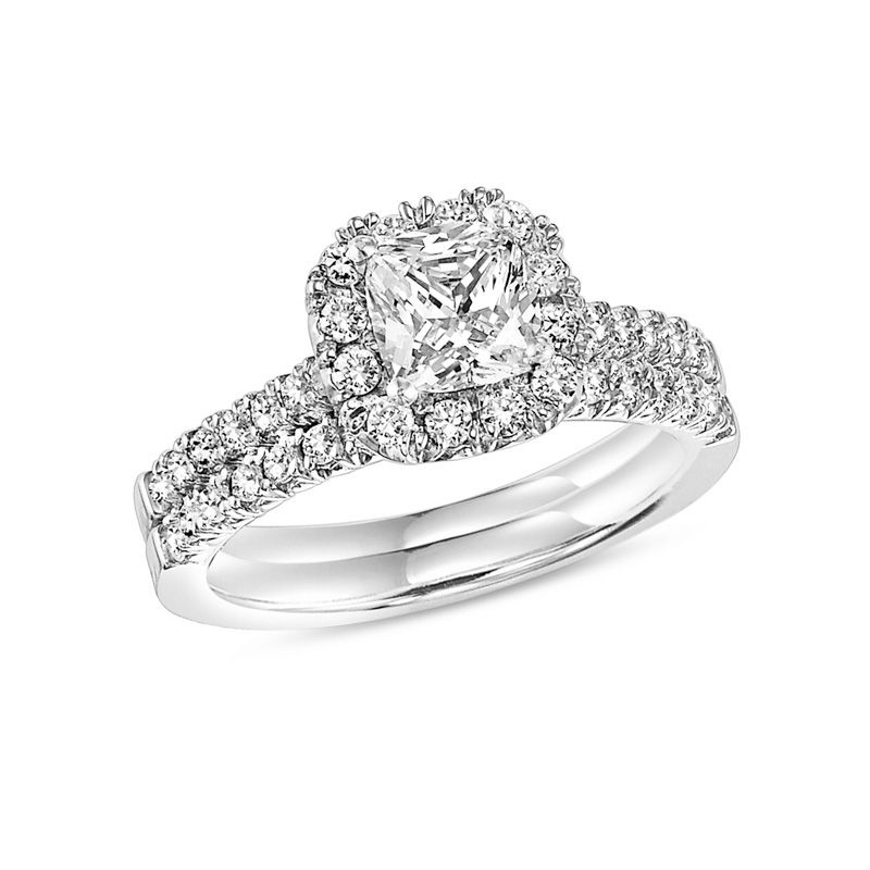 1 CT. T.W. Cushion-Cut Diamond Frame 