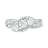 Thumbnail Image 6 of 1 CT. T.W. Diamond Three Stone Slant Engagement Ring in 14K White Gold