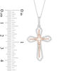 Thumbnail Image 2 of 1/5 CT. T.W. Diamond Cross Pendant in 10K Two-Tone Gold