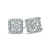 Thumbnail Image 1 of 1 CT. T.W. Diamond Square Cluster Stud Earrings in 10K White Gold