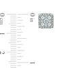 Thumbnail Image 2 of 1 CT. T.W. Diamond Square Cluster Stud Earrings in 10K White Gold