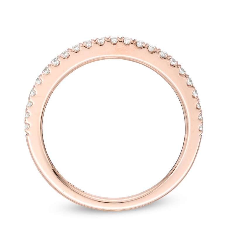 Main Image 3 of Vera Wang Love Collection 1/4 CT. T.W. Diamond Wedding Band in 14K Rose Gold