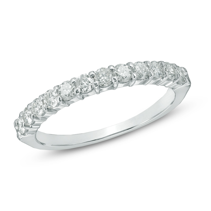 Main Image 1 of 1/2 CT. T.W. Certified Diamond Band in 14K White Gold (I/SI2)