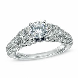 Vera Wang Love Collection 1-1/4 CT. T.W. Diamond Double Collar Engagement Ring in 14K White Gold