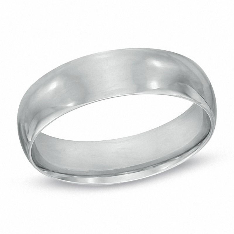 Men's 6.0mm Polished Comfort Fit Wedding Band in Sterling Silver